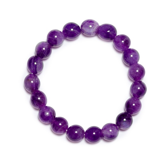 Natural Amethyst Stretch Bracelet for Woman - The Stone of Anti-stress - Picture 3 of 4
